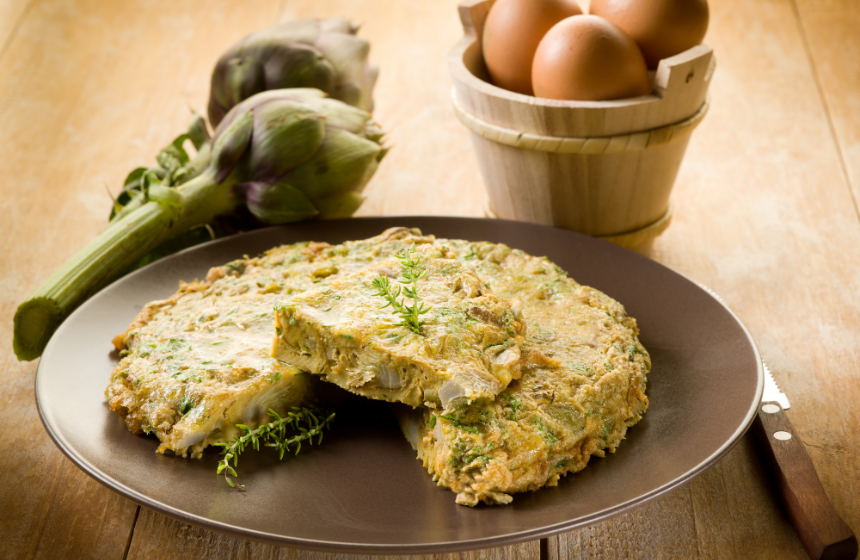 Omelette con carciofi